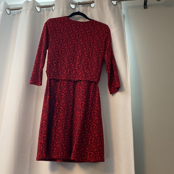 Lands’ End red patterned dress Size M (10-12) - Picture 3 of 4